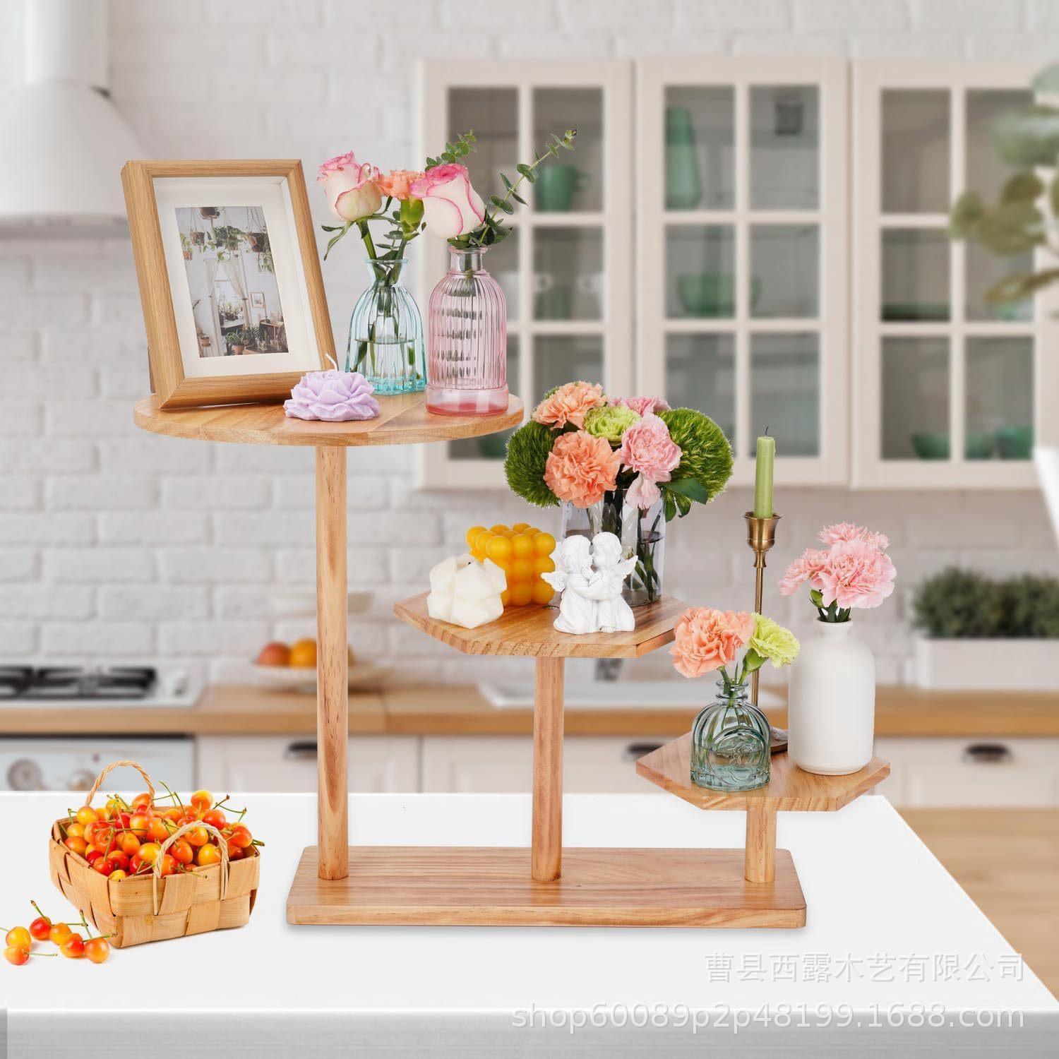 wooden multi-layer plate wedding cake display stand cheese board flower stand cake shop multi-layer cake stand cake display stand