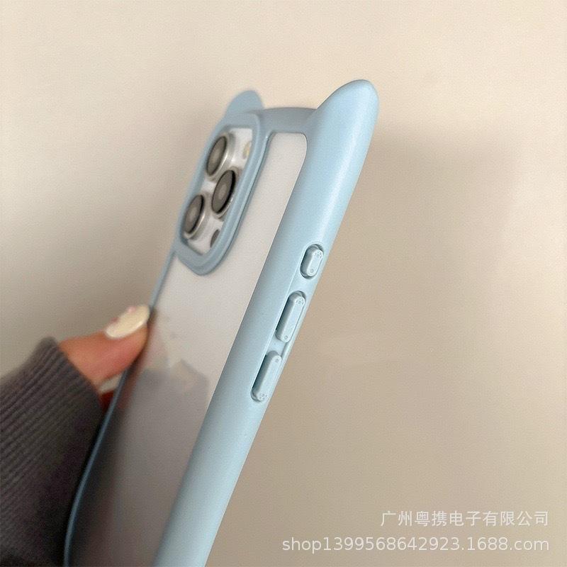 suitable for iphone15 stereo  ears phone case, iphone14pro personalized simple mobile phone protective case Application Scenario