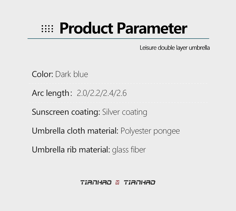 Beach Umbrella Double Layer-Oxford Silver Coating详情9