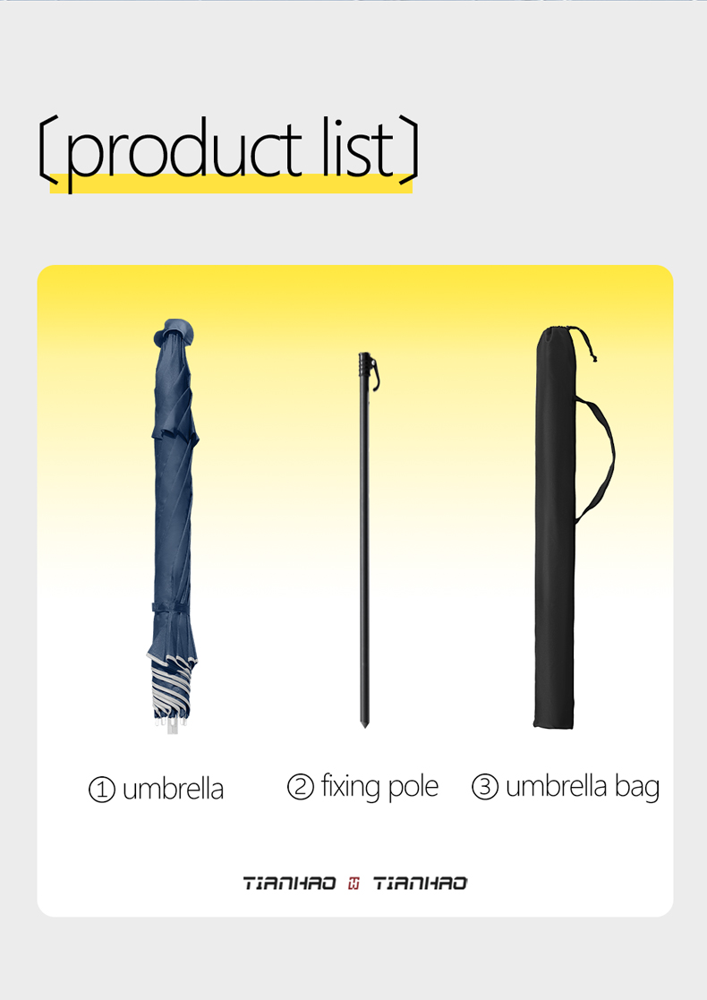Beach Umbrella Double Layer-Oxford Silver Coating详情7