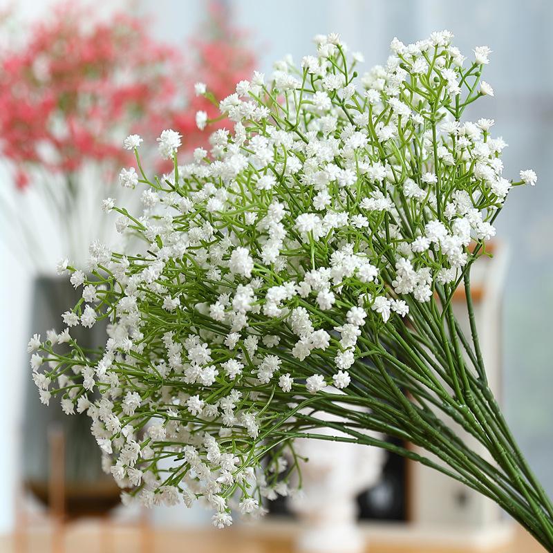 artificial starry dried flower wholesale artificial flowers plastic flower wedding ornamental flower soft glue starry artificial flower details Picture