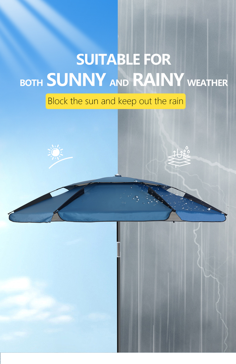 Beach Umbrella Double Layer-Oxford Silver Coating详情5