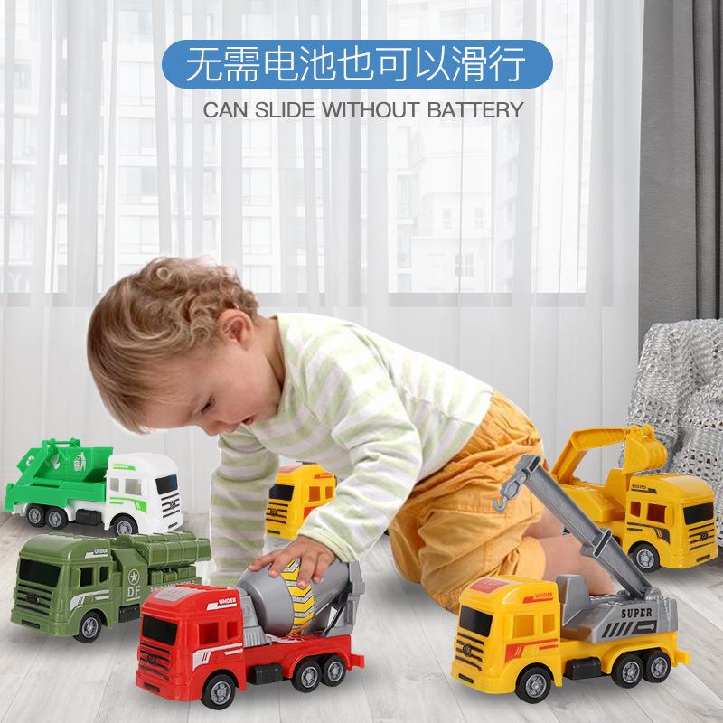 Stall Toy Engineering Car Suit Inertia Pull Back Car boys Excavator Fire Truck Military Vehicle Wholesale Specification drawing