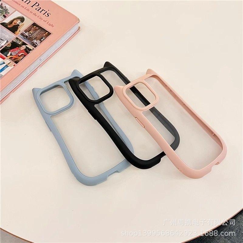 suitable for iphone15 stereo  ears phone case, iphone14pro personalized simple mobile phone protective case Item Picture