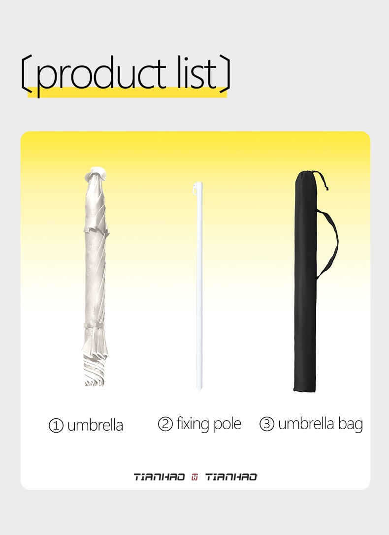 Beach Umbrella Double Layer - Oxford Silver Coating详情4