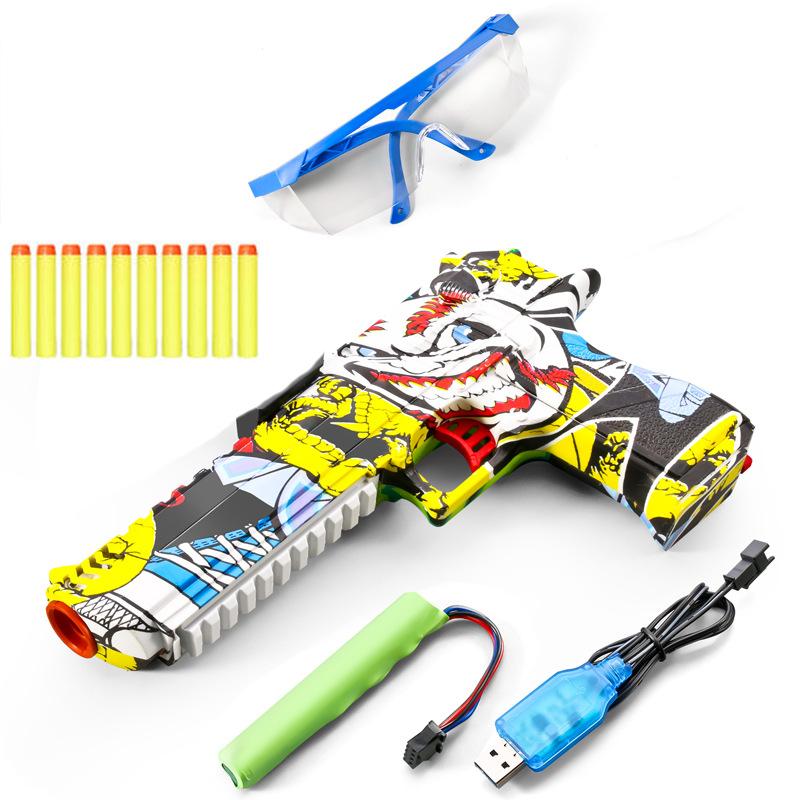 amazon gel blaster soft bullet gun toy children's electric continuous pistol slatter ball gun