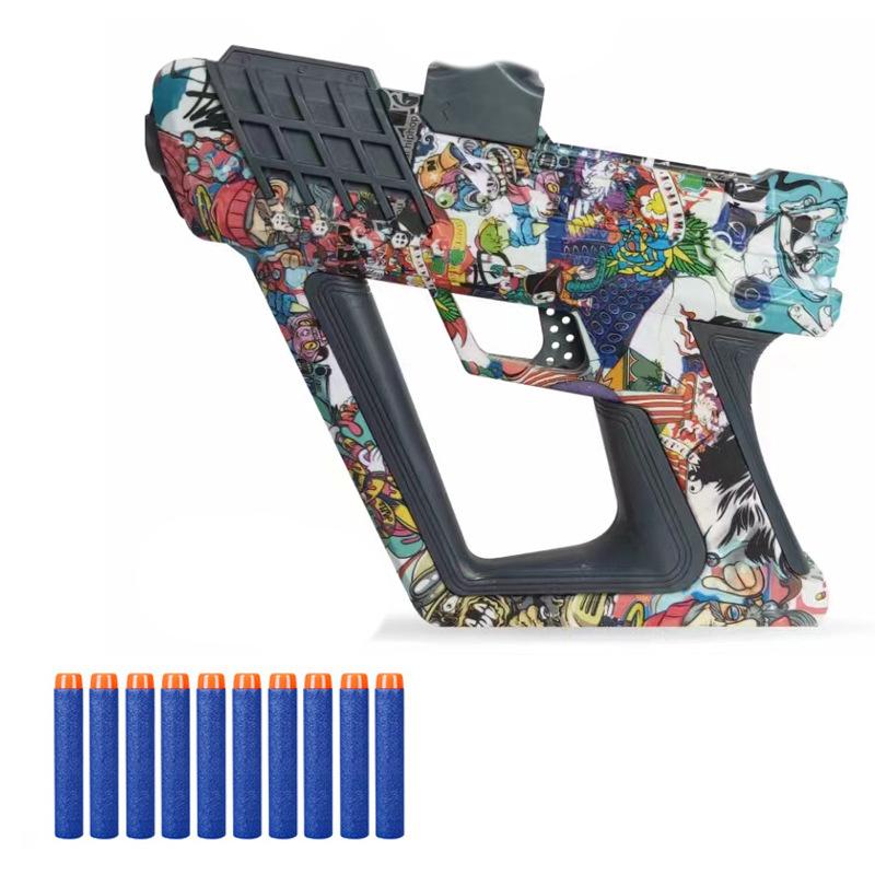 amazon gel blaster soft bullet gun pistol toy children's electric continuous hair splatter ball gun