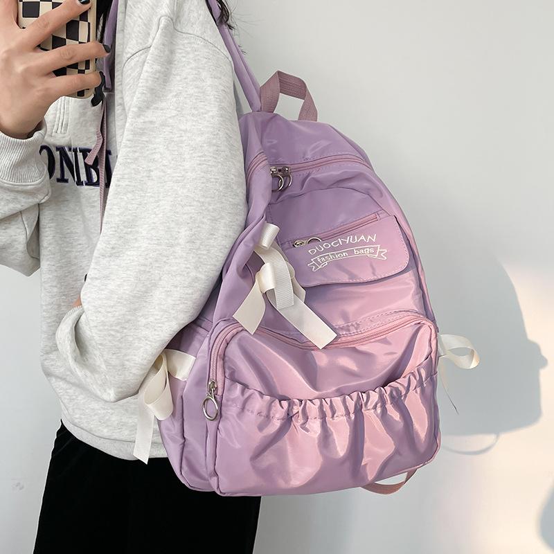 japanese anime peripheral college style cute contrast color bow pleated personality soft girl student schoolbag backpack female Application Scenario