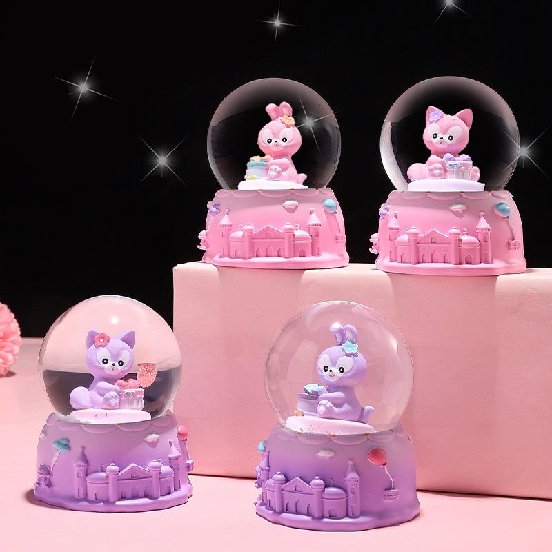 a variety of cartoon doll crystal ball snowflake luminous glass ball children's toy student gift ferrule pendulum details Picture