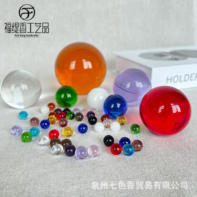 glass ball 1-200mm marbles 14 solid transparent checkers ornament color crystal ball foreign trade cross-border full figure