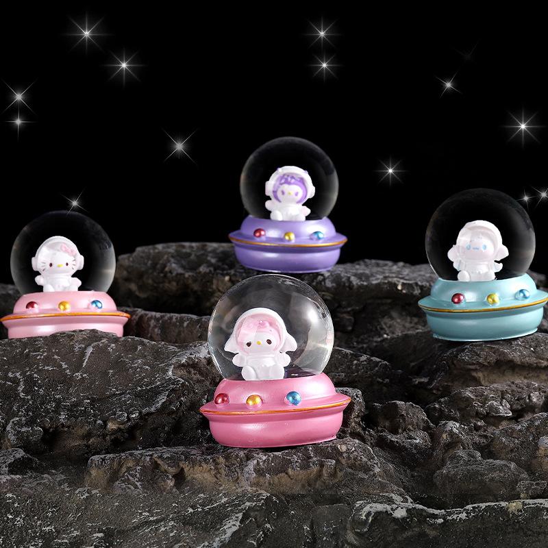 a variety of cartoon doll crystal ball snowflake luminous glass ball children's toy student gift ferrule pendulum Specification drawing