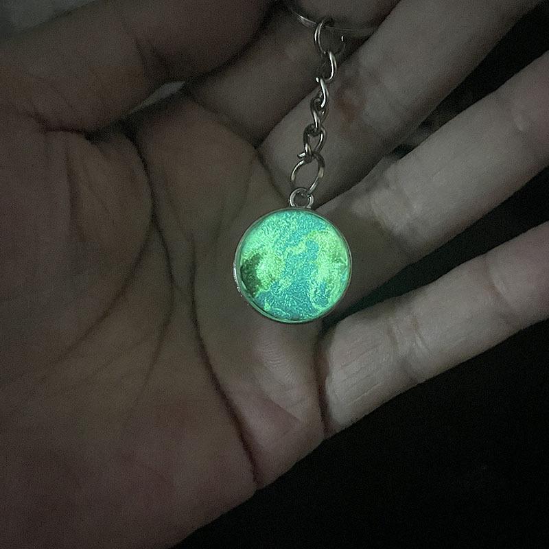 luminous universe star keychain solar system earth pendant galaxy nebula double-sided glass ball key chain gift Application Scenario
