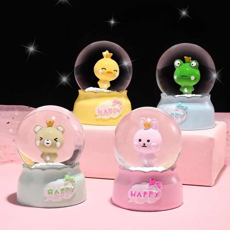a variety of cartoon doll crystal ball snowflake luminous glass ball children's toy student gift ferrule pendulum full figure