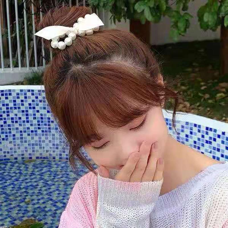 south korea dongdaemun internet celebrity rubber band pearl hair rope hair band bow hair rope yiwu wholesale factory supply headdress Application Scenario