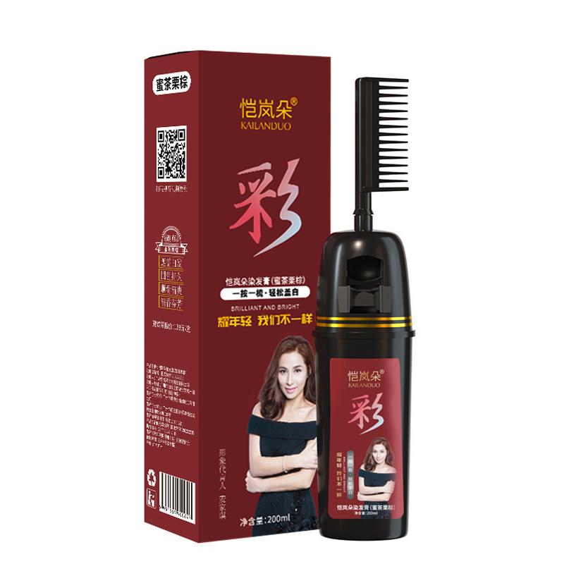 kai lan duo one comb color hair dye wholesale pure hair products color cover white plant hair color cream black oil cover white hair Item Picture