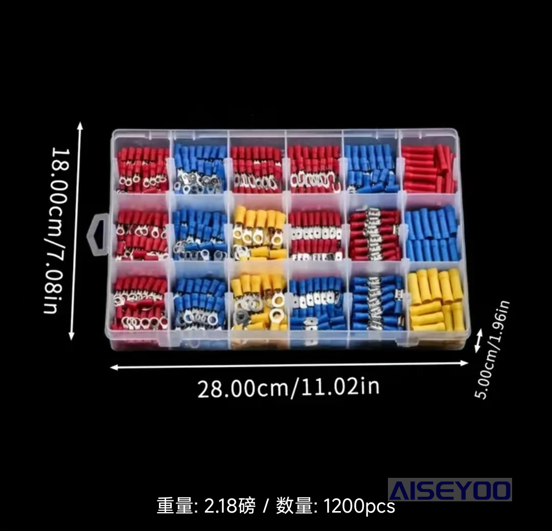 1200PCS cold-pressed terminal combination, export box terminal, wiring terminal set, set connector, automotive wire connector box, copper nose wiring terminal Application Scenario