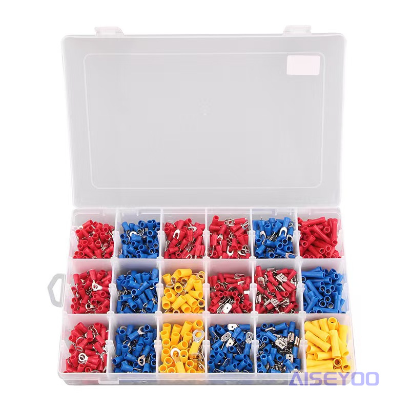 1200PCS cold-pressed terminal combination, export box terminal, wiring terminal set, set connector, automotive wire connector box, copper nose wiring terminal Item Picture
