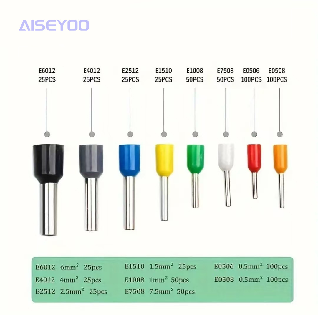 400pcs tubular terminal set, VE European tubular terminal block combination box, cold-pressed terminal block, VE pin tubular terminal 8-in-1 combination cold-pressed terminal, pre-insulated quick wiring copper nose pic 6