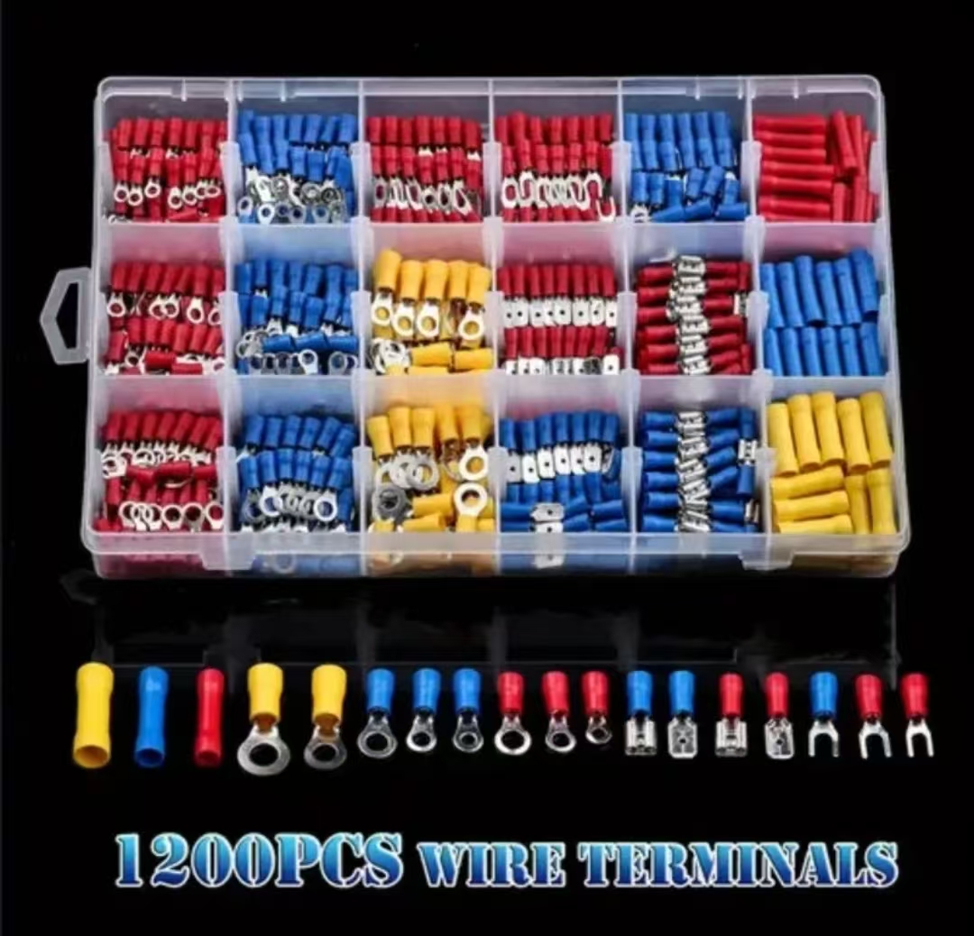 1200PCS cold-pressed terminal combination, export box terminal, wiring terminal set, set connector, automotive wire connector box, copper nose wiring terminal pic 1