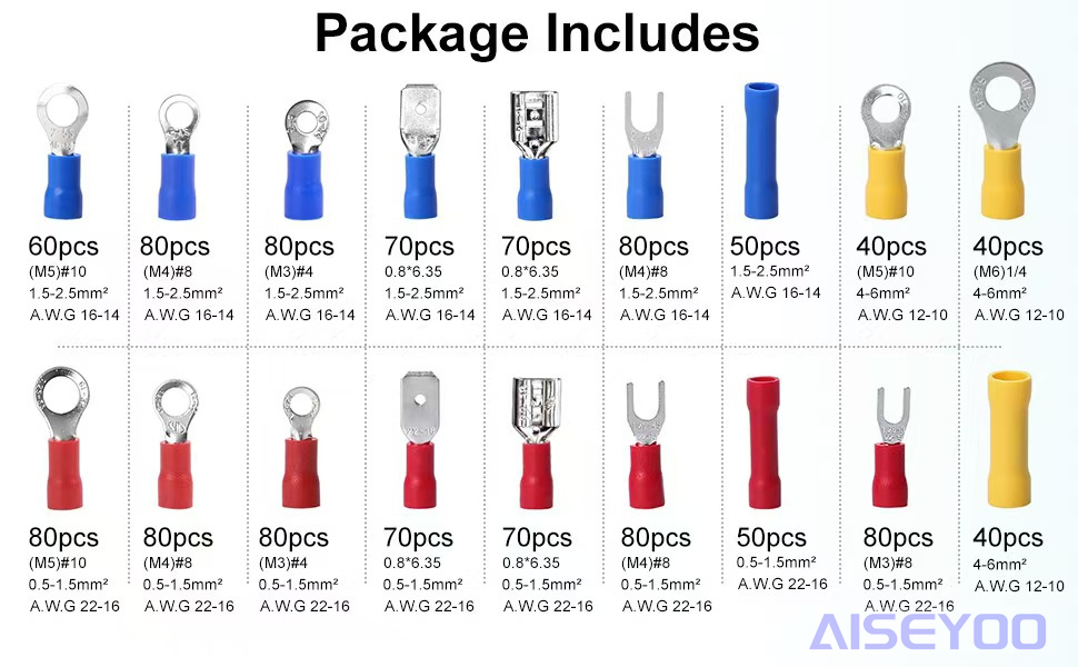 1200PCS cold-pressed terminal combination, export box terminal, wiring terminal set, set connector, automotive wire connector box, copper nose wiring terminal pic 3
