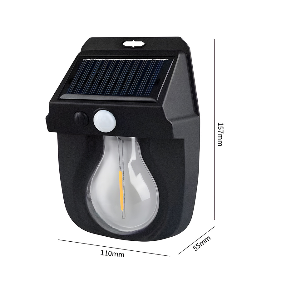 跨境热销太阳能LED户外钨丝灯暖光照明防水壁灯室外夜间照明 详情图9