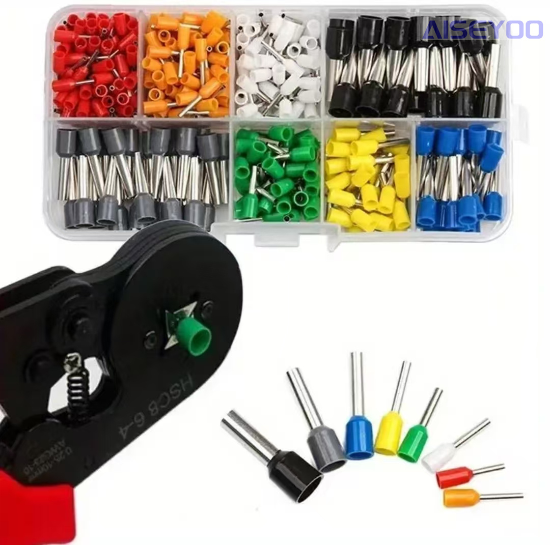 Tube terminal set VE European tube terminal block combination box, cold-pressed terminal block, tube and needle terminal crimping pliers HSC8 6-4/6-6 VE type cold-pressed terminal crimping pliers Item Picture