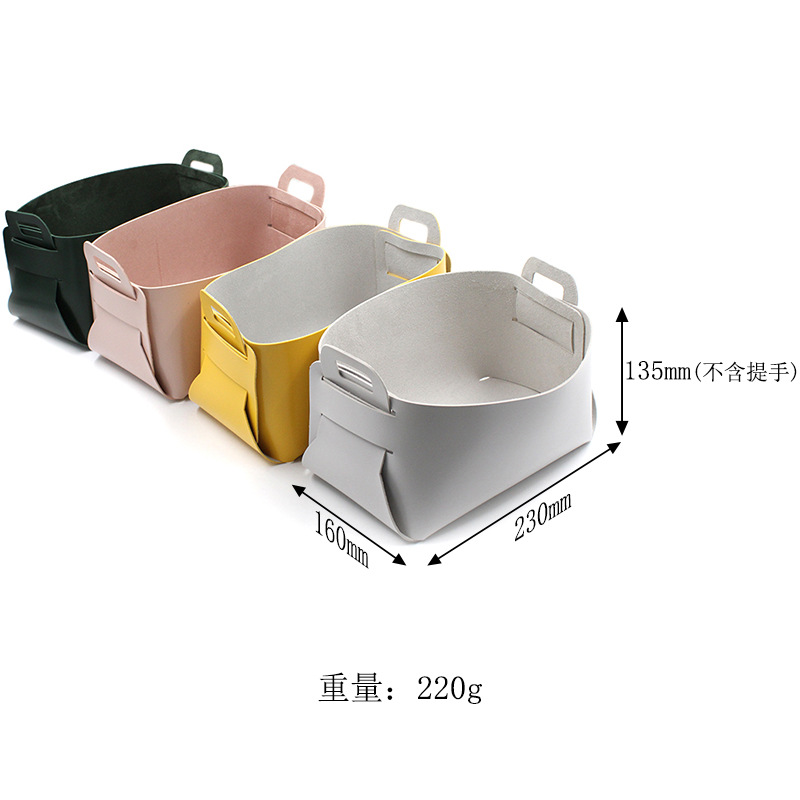 Foldable storage tray, home cosmetics storage box, dust-proof car solid-color storage frame pic 5