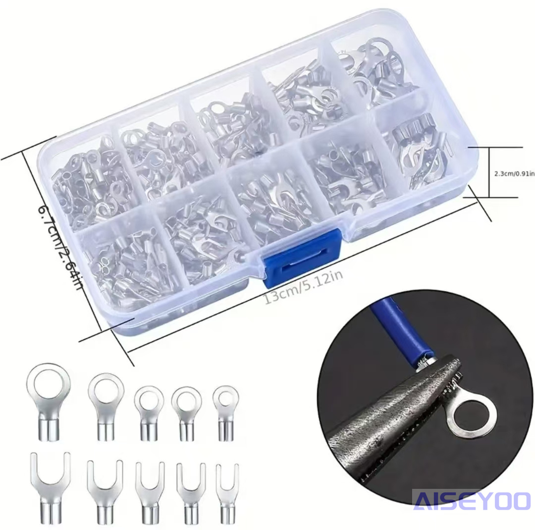 160/320/640 cold-pressed bare round terminals OT/UT terminal heads, bare fork-shaped copper nose wiring SNB/RNB cold-pressed bare terminal sets, box-packed cold-pressed wiring terminals Application Scenario