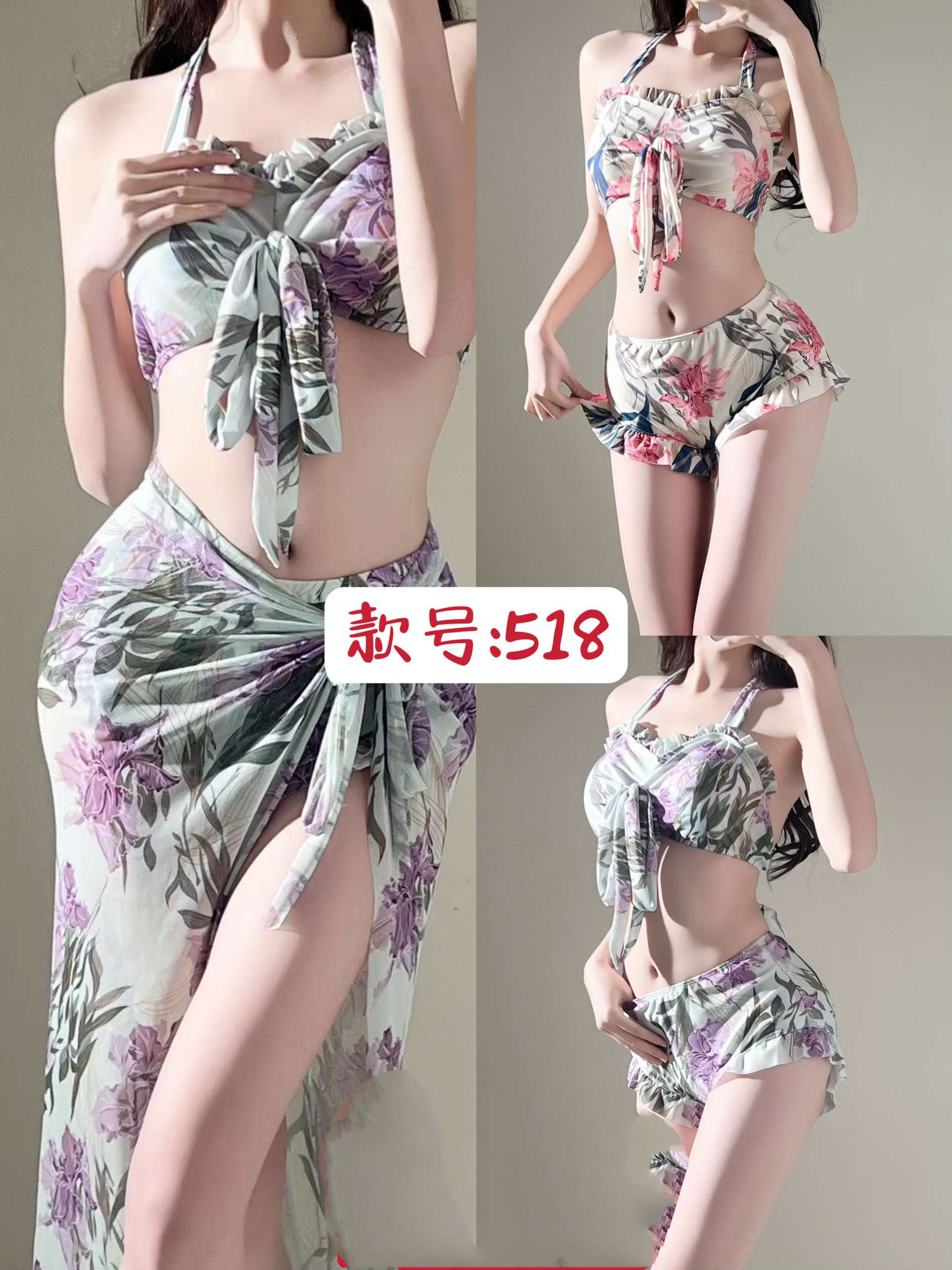 泳衣/比基尼女露背性感/国潮/沙滩装产品图