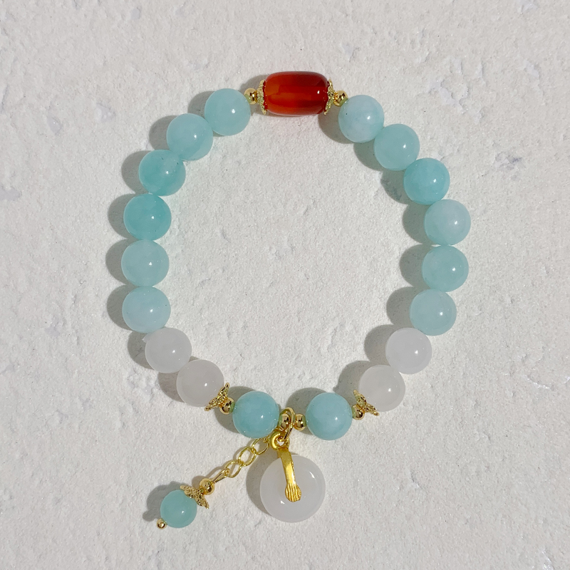 Tianhe Jade chalcedony bracelet Original men's and women's yellow chalcedony bracelet, high-end, sweet, fresh and simple, wholesale in stock, sweet bracelet wholesale Item Picture