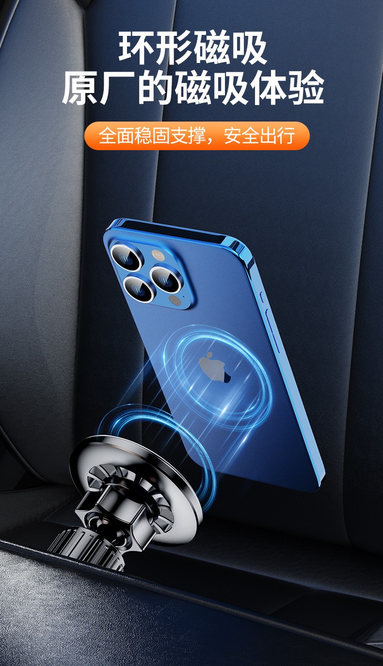 YC19-A、B车载胶底磁吸手机支架磁铁手机支架磁吸车载中控台手机支架出风口手机架详情5