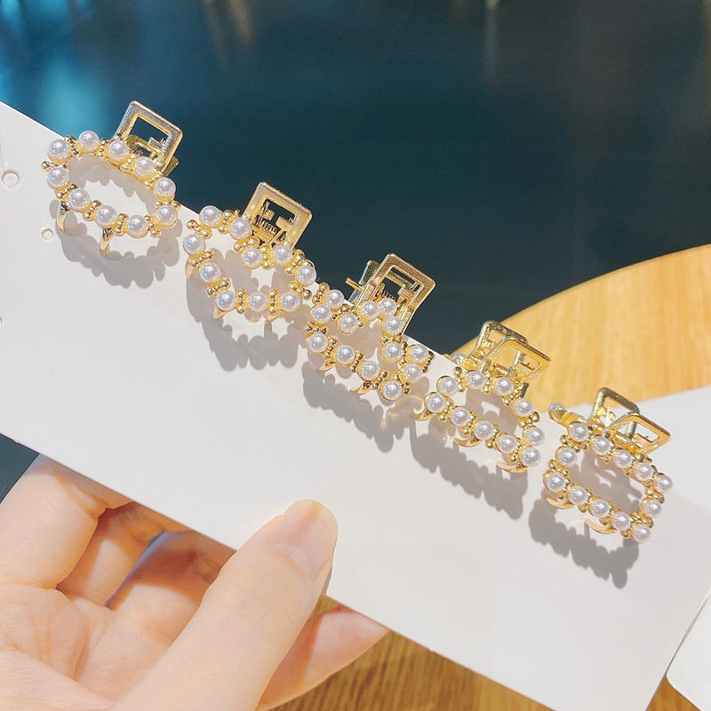 Internet-famous pearl bangs clips, pearl water diamond Korean-style hair clips, fashionable and trendy top clips, Korean-style butterfly hair clips pic 5