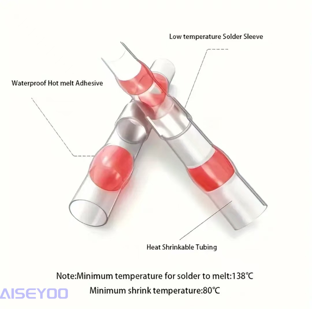 Box-packed solder ring welding heat shrinkable waterproof connector, middle pipe connection terminal kit combination, pressureless solder ring heat shrinkable tube quick wiring, middle connection with adhesive joint, waterproof wire protection sleeve, heat insulation terminal pic 11