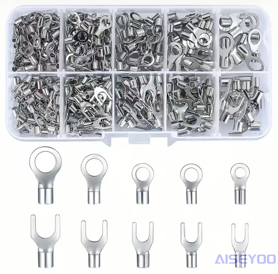 160/320/640 cold-pressed bare round terminals OT/UT terminal heads, bare fork-shaped copper nose wiring SNB/RNB cold-pressed bare terminal sets, box-packed cold-pressed wiring terminals pic 5