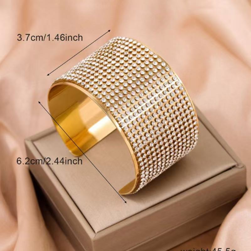 Fashionable and individual diamond-encrusted open bracelet, ins European and American cross-border design sense jewelry