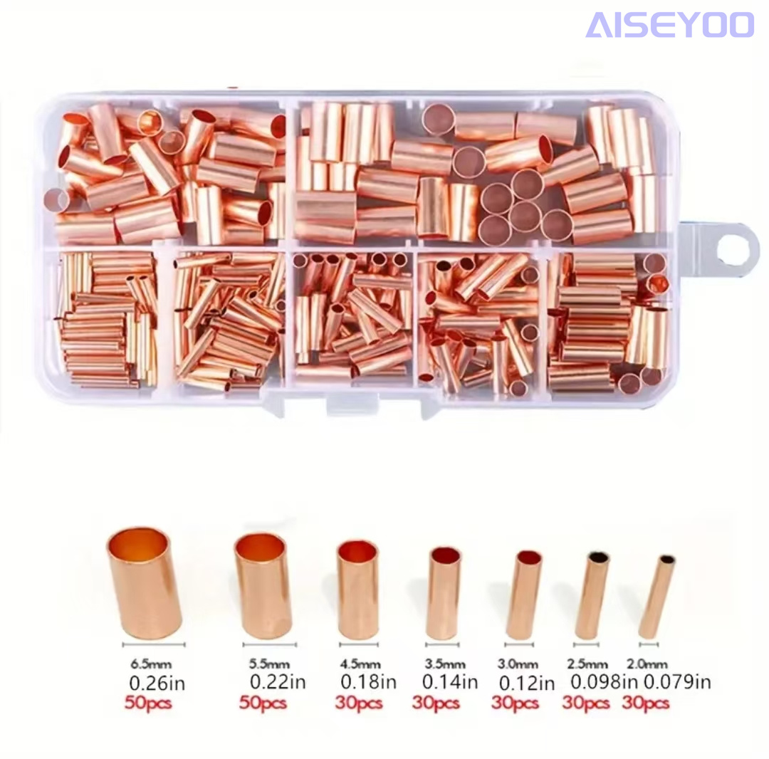 Tubo de conexión de cobre tubo de cobre pequeño 250PCS GT1-6mm tubo recto de cobre rojo en casete tubo capilar GT tubo de cobre rojo tubo de conexión de alambre alambre suave prensado en frío conexión rápida artepto conector de acoplamiento paralelo nariz de cobre