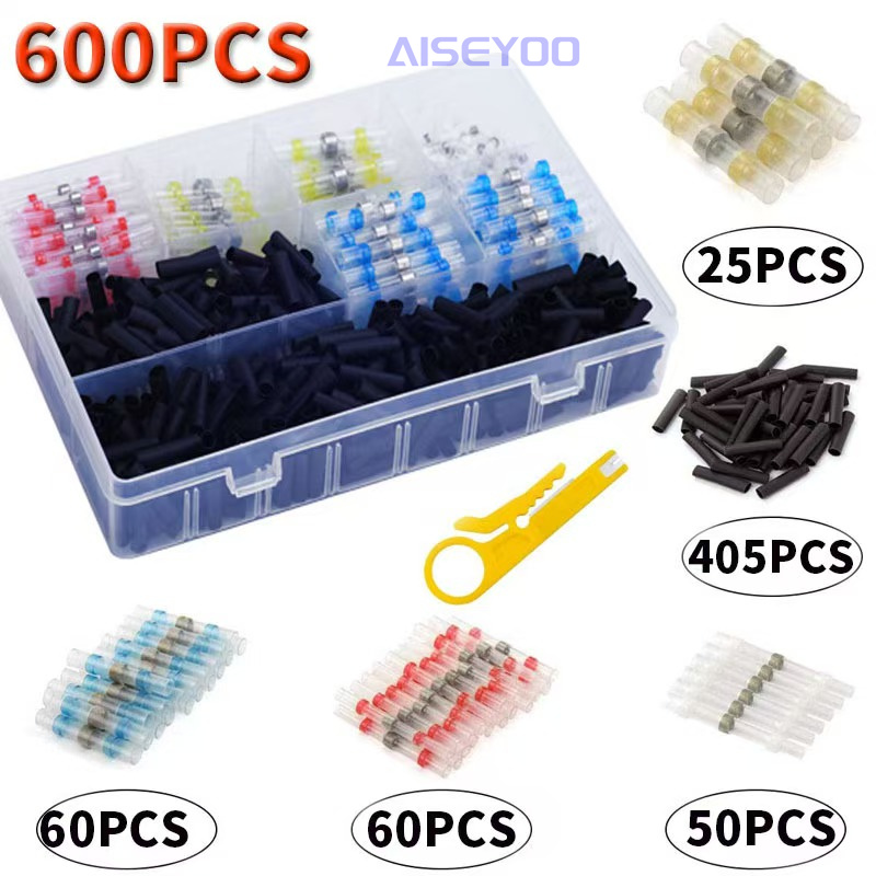250/300/500/600/800PCS anillo de soldadura a prueba de agua termorretráctil toma de control terminal de soldadura combinación manga y caja tubo termorretráctil sellado a prueba de agua Item Picture