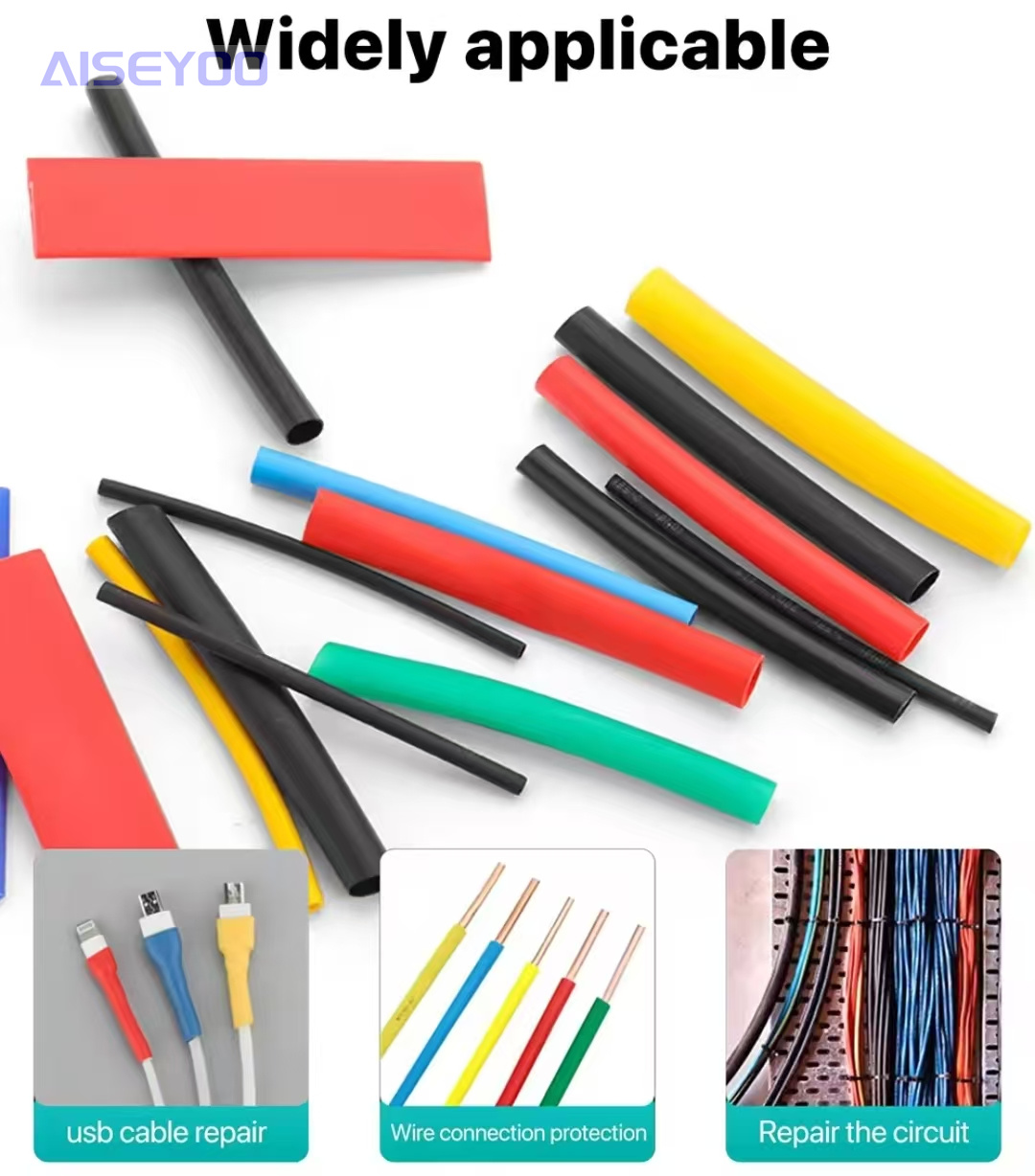 127 PCS / 164 PCS / 328 PCS / 530 PCS color heat shrinkable tube Heat insulation casing suits Application Scenario