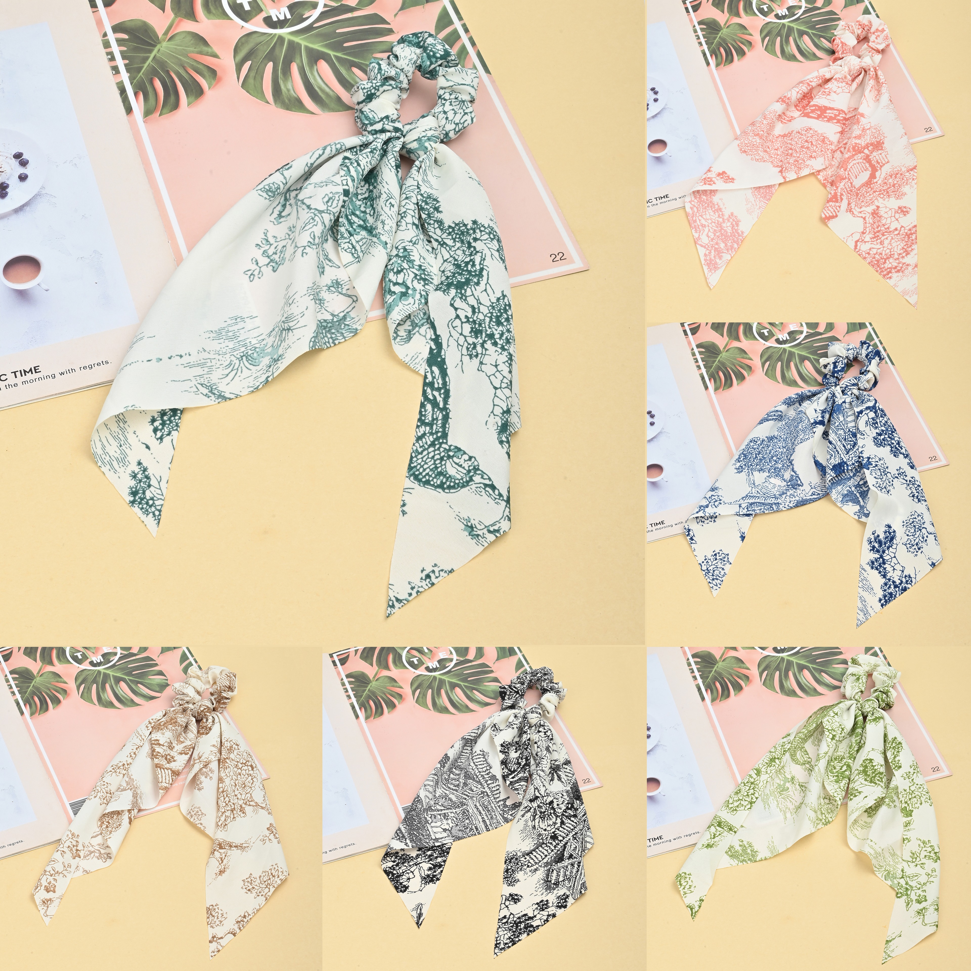 民族风格 跨境外贸发圈飘带肠圈发饰满义乌饰品女士皮筋蝴蝶结