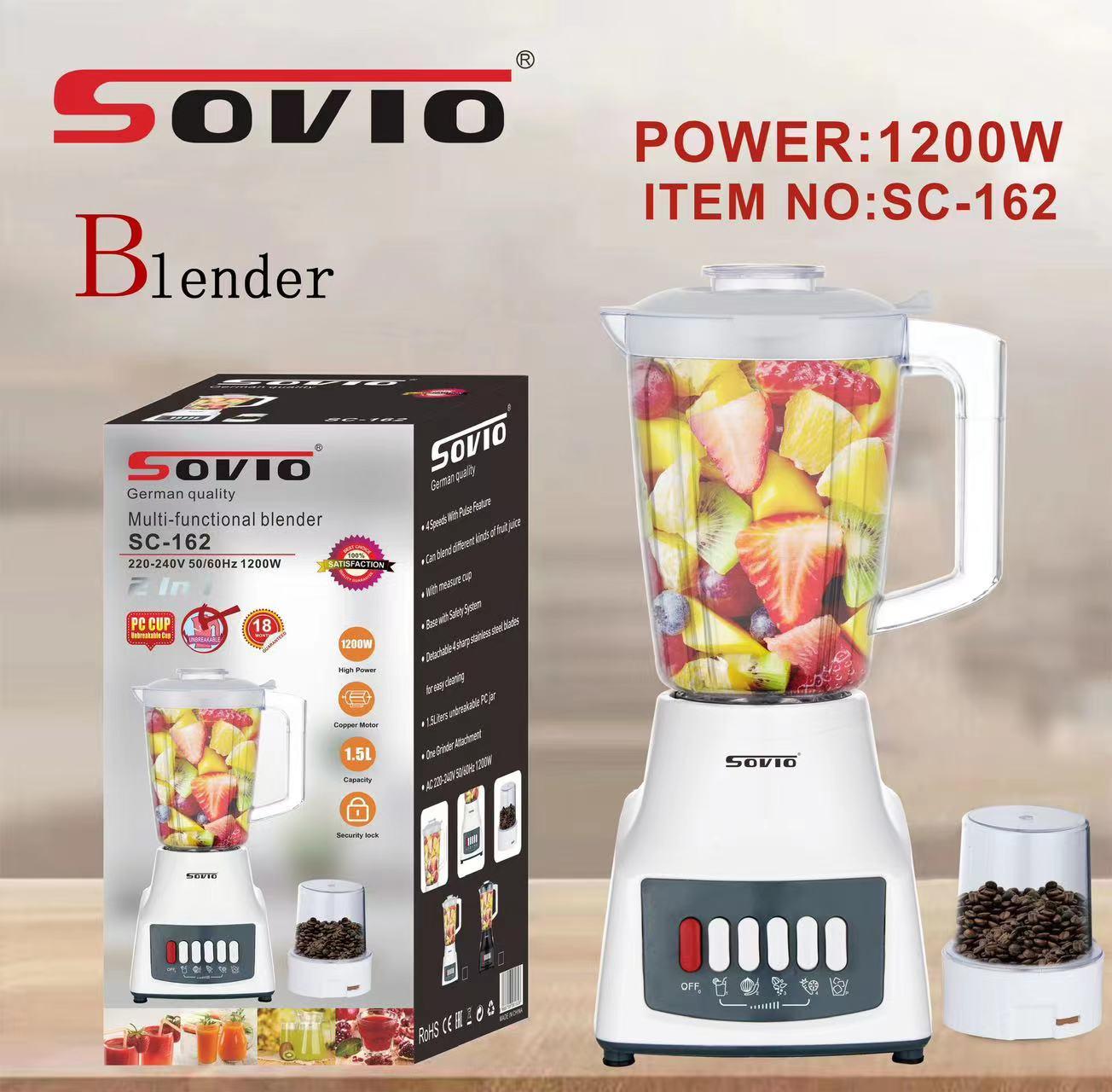 Cross-border SOVIO 2-in-1 Blender Juicer Blender 162 Specification drawing