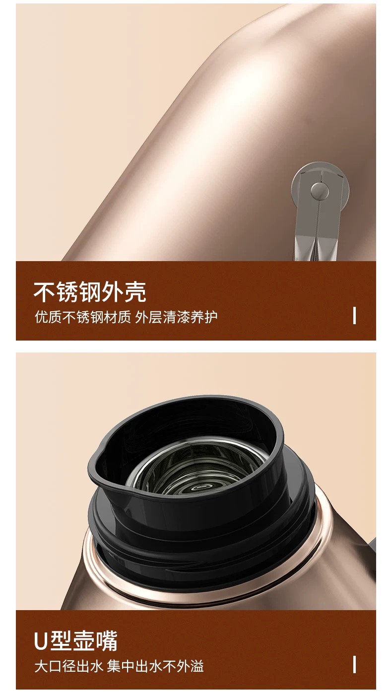 DAYDAYS热水瓶不锈钢暖水瓶家用大容量保温水壶学生用宿舍开水瓶出口玻璃内胆暖水瓶保温暖水壶详情9