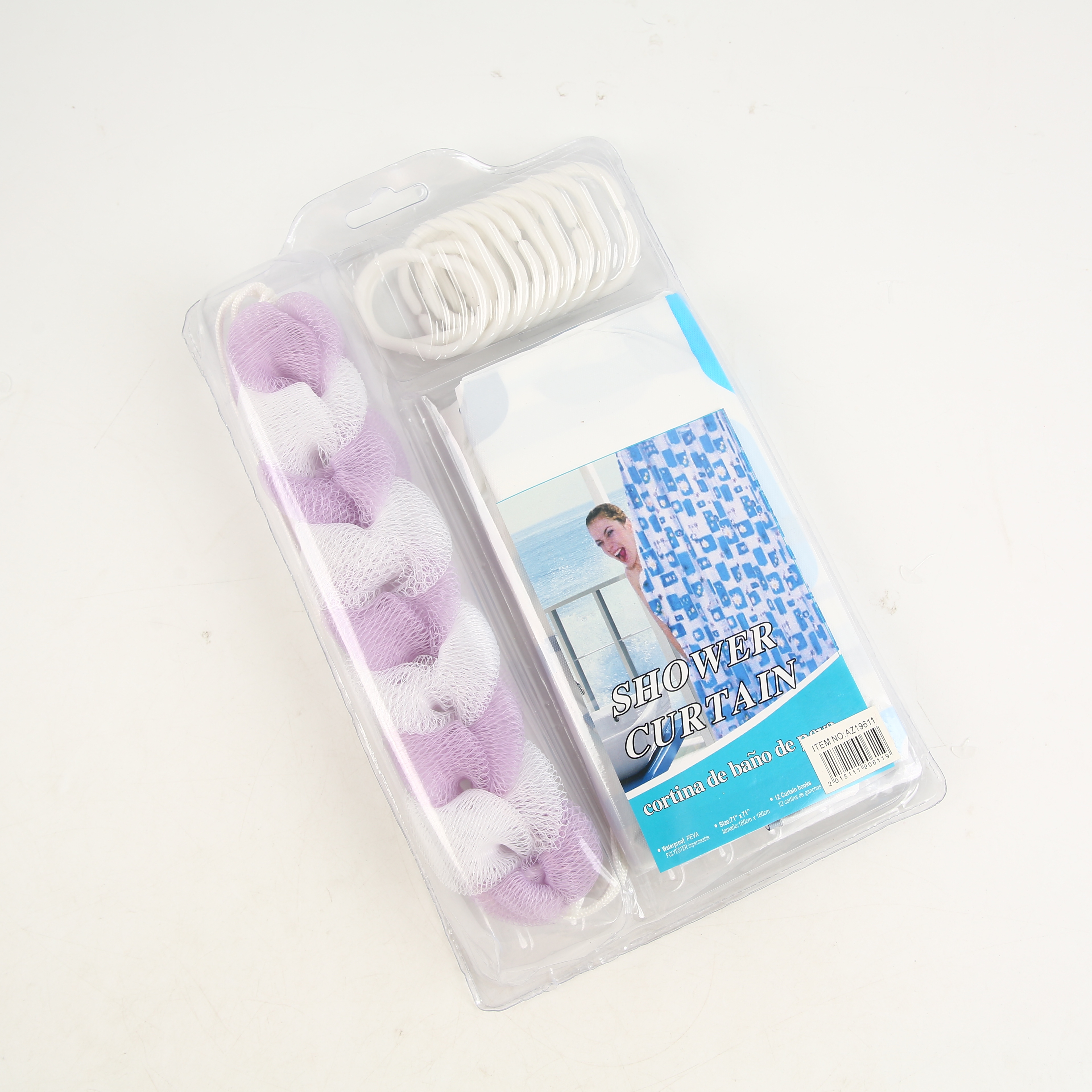 2个装厂家直销PE塑料花印花浴帘防水浴室卫生间隔断帘curtain浴室帘子