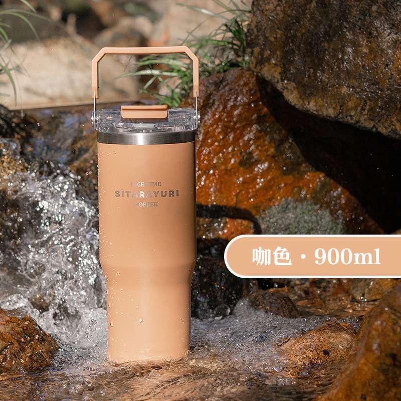 Double-drinking portable fashionable insulated cup detail image 14