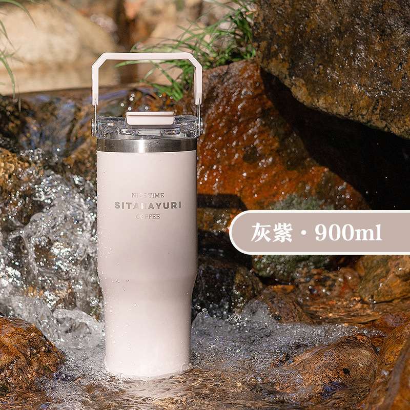 Double-drinking portable fashionable insulated cup detail image 13