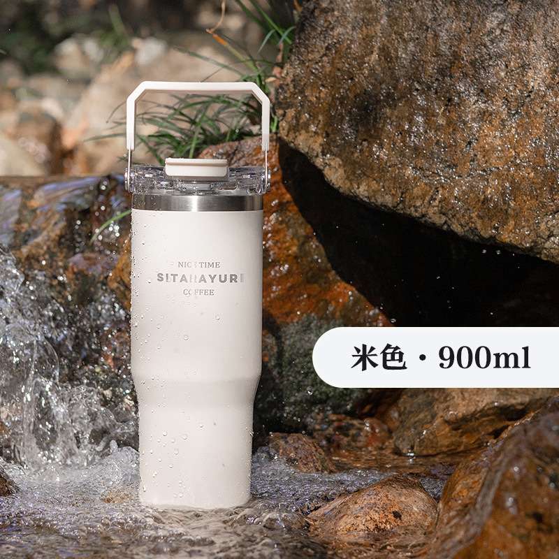 Double-drinking portable fashionable insulated cup detail image 15