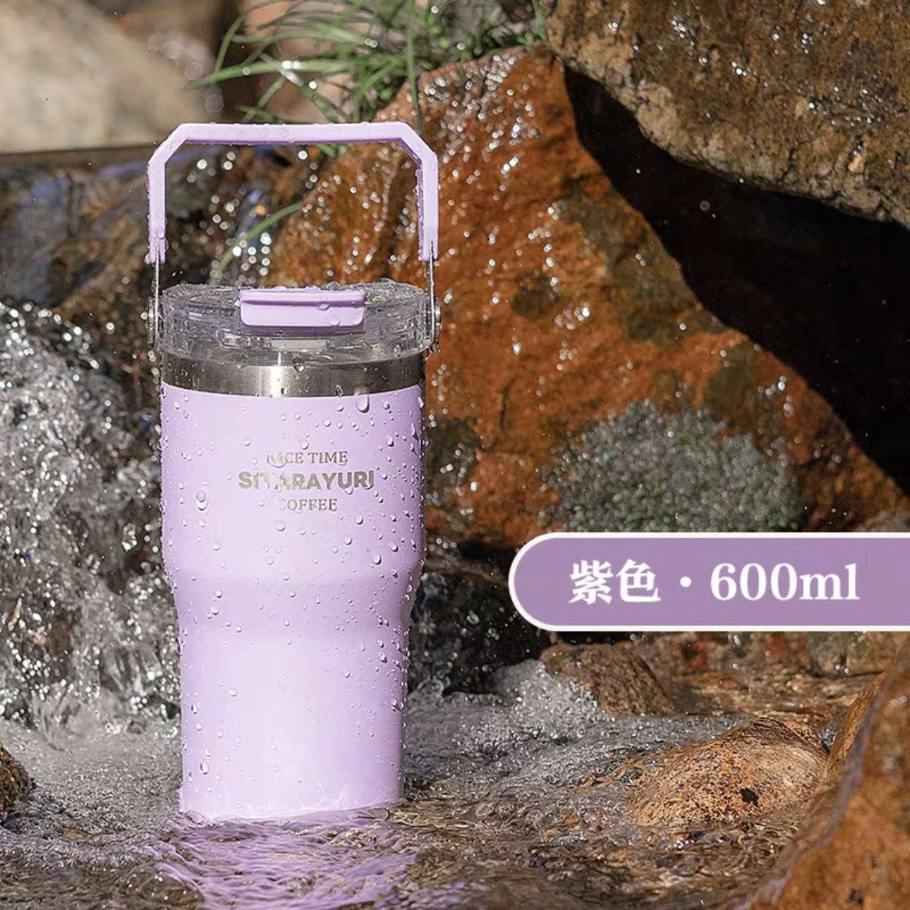 Double-drinking portable fashionable insulated cup detail image 10