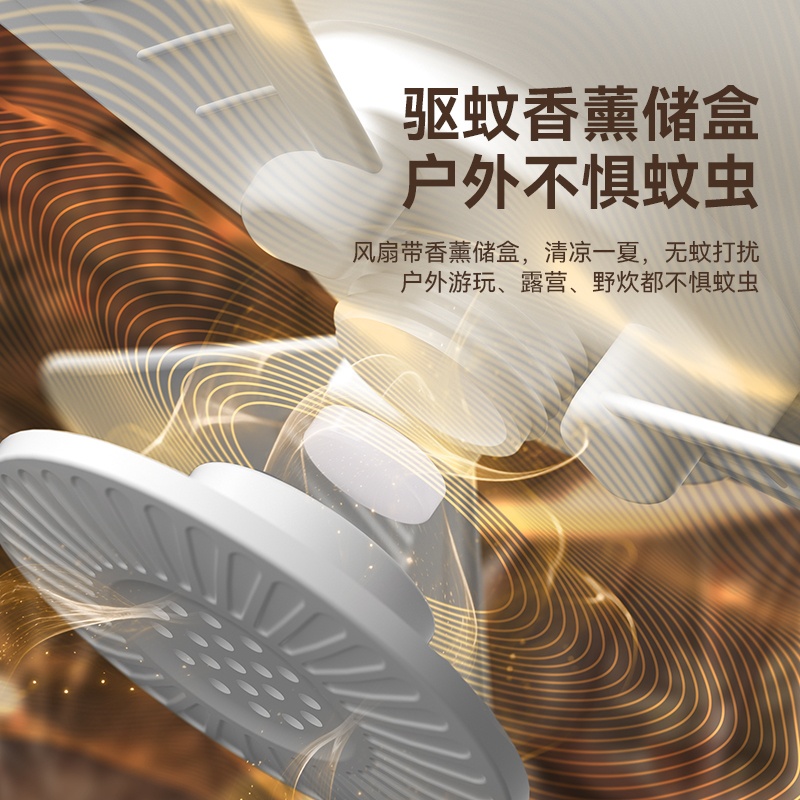多功能灯光吊扇户外露营香薰驱蚊桌面风扇可充电远程遥控电风扇风扇插电版详情图6