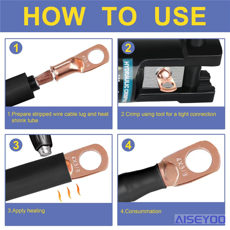 美规AWG76/80PCS铜线接线片带热缩管 3:1 套件AWG6 4 AWG8642详情6