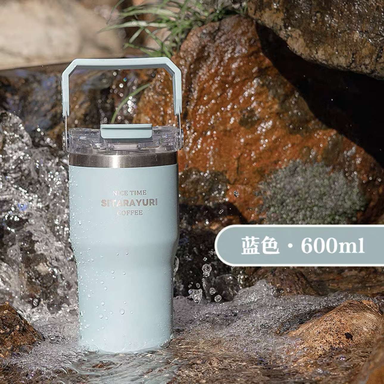 Double-drinking portable fashionable insulated cup detail image 9
