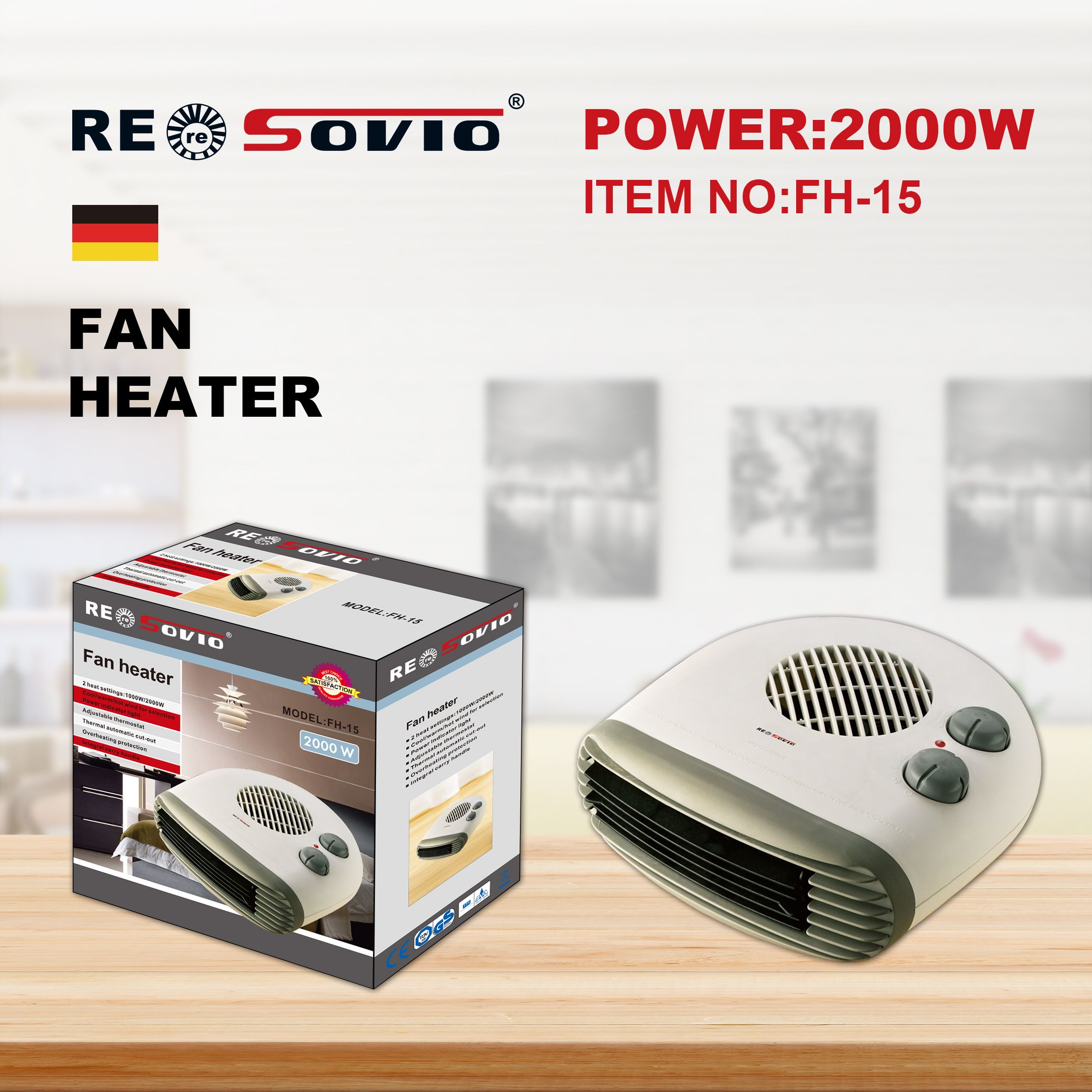 RESOVIO Heater Heater FH-15 full figure